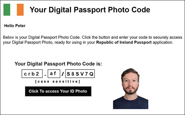 Digital Irish Passport Photo Code